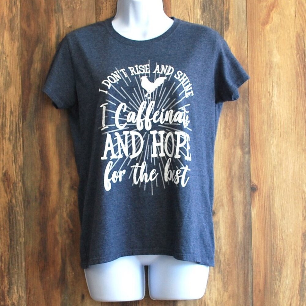Farm Fed Clothing Blue Gray Tee Tshirt Caffeine Medium